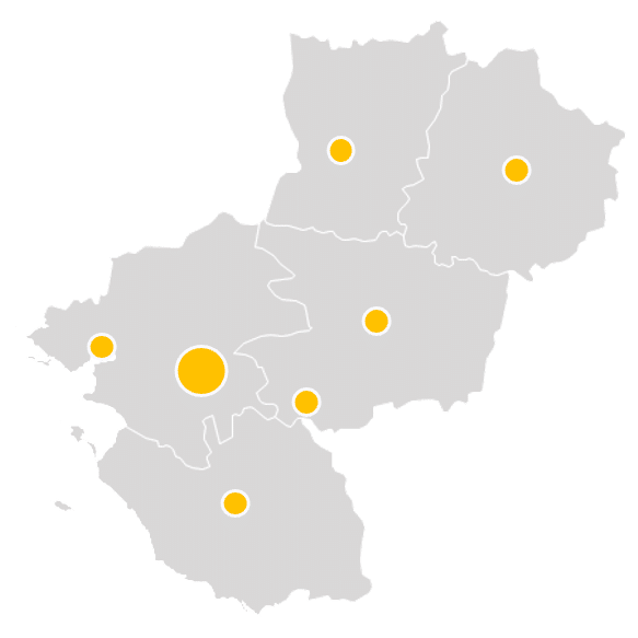 zones d'interventions pour les habilitations H0B0, BR, BS BE Manoeuvre, B1V B2V BR BC sur Nantes et sa région