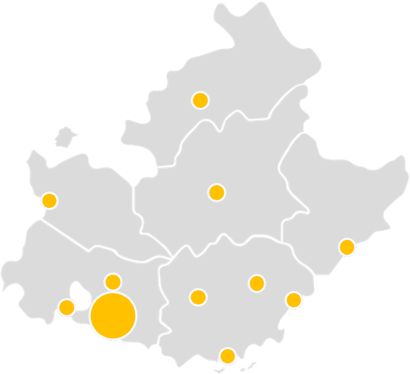 la carte des centres de formation aux habilitations électriques en région Provence Alpes Côte d'Azur (PACA)